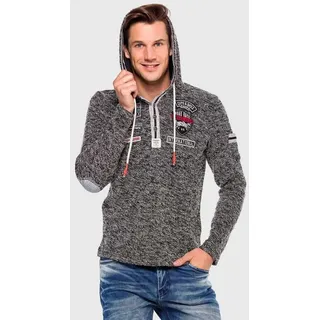Cipo & Baxx Kapuzenpullover Kapuzenpullover (1-tlg) mit modischen Details grau M (50/52)