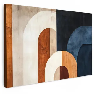 LEINWANDBILD Abstrakt - Formen - Dunkelblau XXL 150x100 cm