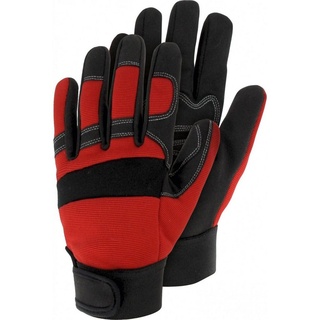 Triuso Mechaniker-Handschuhe "Mechanik Star" Farbe: rot - Beschichtung: schwarz Synthetik-Leder mit elastischem Handrücken rot 8