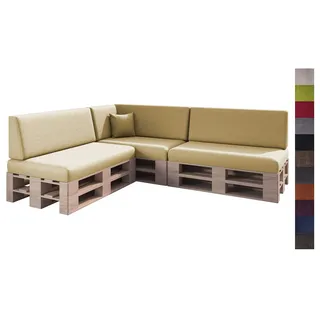 sunnypillow Palettenkissen für Palettenmöbel - 8er Set - Palettenauflage für Palettensofa für Haus, Garten - Palettenpolster mit abnehmbarem Bezug für Europaletten - Rückenkissen & Sitzkissen Beige