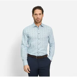 OLYMP Businesshemd No 6 six modisch gemustert blau 46