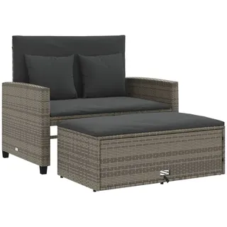vidaXL Gartensofa 2-Sitzer Loungesofa grau