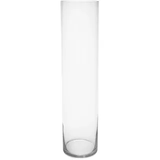 Bodenvase aus Glas, Rohrform, transparent, 15 x 15 x 60 cm