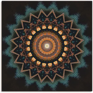 Wandbild ARTLAND "Mandala kosmisches Bewusstsein" Bilder Gr. B/H: 50 cm x 50 cm, Leinwandbild Muster quadratisch, 1 St., beige (naturfarben) Kunstdrucke als Alubild, Outdoorbild, Leinwandbild, Poster, Wandaufkleber