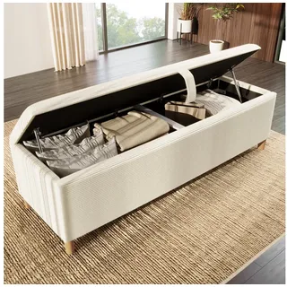 Odikalo Bettbank Polsterbank Stauraum Hydraulik Aufbewahrung Schlaf- / Wohnzimmer Beige beige