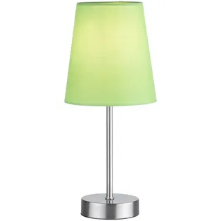 Tischlampe lindgrün grün silber Nachttischlampe E14 Textilschirm Stoffschirm