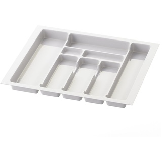 Sossai® Besteckeinsatz für Schubladen 60cm | 53 x 49 cm | Weiß Besteckkasten Schubladeneinsatz