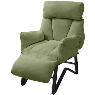 ML-Design Relaxsessel Leinen 85 x 102 x 82 cm Grün verstellbar mit Armlehnen