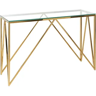 Beliani Weso Konsolentisch 100 x 30 x 75 cm Gold/Transparent