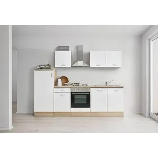 Küchenblock Economy mit Geräte Weiß/Eiche ca. B: 270 cm
