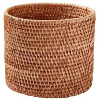JECOMPRIS Rattankorb Rund 6.7 Zoll Obstlagerkorb Und Gemüsekorb Aus Imitiertem Rattan Für Küche Haushalt Büro Und Outdoor Dekoration Wiederverwendbar