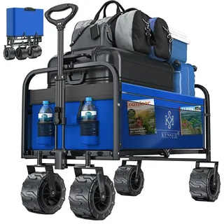Kesser Bollerwagen mit breiten Reifen blau/grau