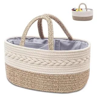 Solidchoice – Windeleinlage aus gewebter Baumwolle mit Tragegriff – Beige-Creme - Beige