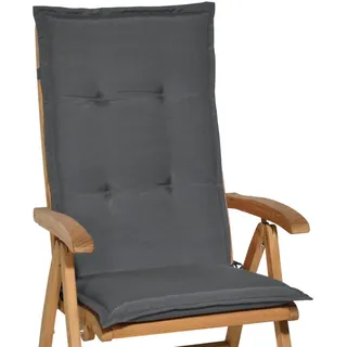 Beautissu Hochlehner Auflage 120 x 50 x 6 cm grau 1 St.