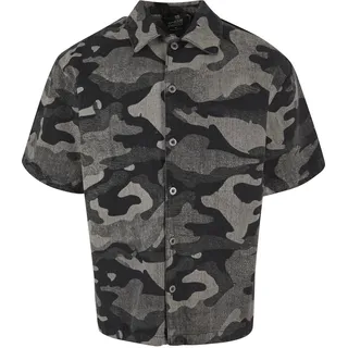 T-Shirt URBAN CLASSICS "Urban Classics Laser Camo Printed Boxy Shirt", Jungen, Gr. XXL, grau (schwarzlasercamo), 100% Baumwolle, gemustert, relaxed fit, Rundhals, Shirts T-Shirt
