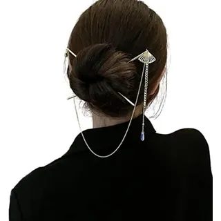 Haarstäbchen mit Vintage-Quasten, U-förmige Haarnadel zur Befestigung von Haarknoten, Blumen-Haarstäbchen und Haarschmuck für Frauen und Mädch...