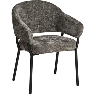 Livetastic Armlehnstuhl, Anthrazit, Holz, Metall, Textil, Pappel, Sperrholz, Rundrohr, 60x80x62 cm, Esszimmer, Stühle, Esszimmerstühle, Armlehnenstühle