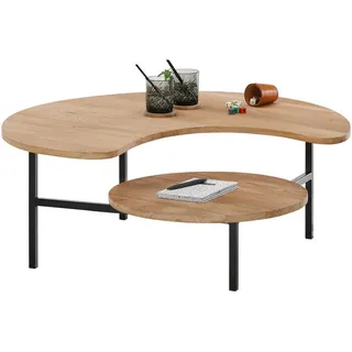 SetOne by Musterring Couchtisch, Schwarz, Eiche, Holz, Metall, Eiche, massiv, organisch, eckig, 80x36.5x80 cm, Wohnzimmer, Wohnzimmertische, Couchtische, Couchtische Metall