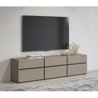 OTTO home Cross Lowboard 180 cm Schwarz Kunststoff/Metall/Melamin/Holzwerkstoff