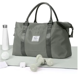 Reisetasche Damen Handgepäck Tasche Sporttasche Weekender Bag Schwimmtasche Wasserdicht Travel Bag Duffle Bag Fitnesstasche Trainingstasche Krankenhaustasche,E5-Olivgrün
