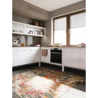 benuta Nest Vintage Teppich Casa - Mehrfarbig 200x200 cm - Teppich für Wohnzimmer, Schlafzimmer und Flur - Pflegeleicht - Fußbodenheizung Geeignet