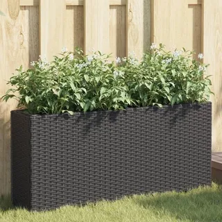 vidaXL Hochbeet mit 2 Fächern 90 x 20 x 40 cm Schwarz