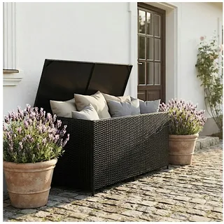 Estexo Polyrattan Auflagenbox 114 x 54 x 64 cm Schwarz
