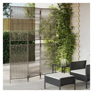 vidaXL Paravent 3-tlg. Grau Poly Rattan