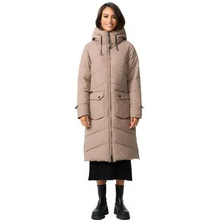 Winterjacke MARIKOO "Tomomii XVI", Damen, Gr. L, grau (taupe grau), Obermaterial: 100% Polyester. Innenseite: 100% Polyester. Futter: 100% Polyester. Wattierung: 100% Polyester, Jacken Winterjacke, warmer Winter Stepp Mantel mit Kapuze