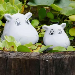Storm's Gartenzaubereien Keramik Hippos schwimmende Deko für Mini-Teiche und Innenbereich naturgetreue Tierfiguren Teichdeko, Gartenfigur