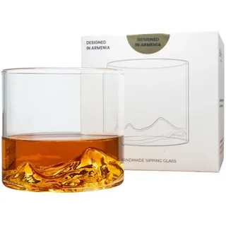 Gagat - exklusives Whisky Glas Berg Ararat - Tumblergläser - Geschenke für Männer für Whisky, Brandy, Cocktails, Gin, Bourbon, Rum - Trinkgläser Geschenkset - handgefertigte Prämiumqualität