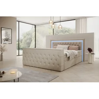 prometo möbel Boxspringbett 180 x 200 cm Beige