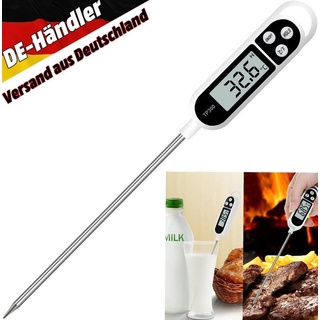 Olotos Kochthermometer Digital LCD Thermometer Bratenthermometer Fleischthermometer Grill BBQ weiß