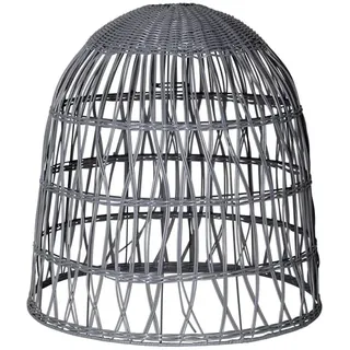 STAR Trading Geflochtener Lampenschirm ,Knute, aus Kunst-Rattan, groß, grau, E27, o | Gr.: onesize