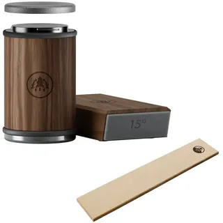 HORL® 3 Nussbaum mit HORL® Abziehleder - Premium Messerschärfer Set