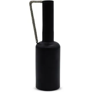 Spetebo - Metall Blumenvase amanda schwarz - 32 cm - Moderne Tischvase mit Henkel - Tischdeko Fensterdeko Blumenvase mit Griff modern elegant
