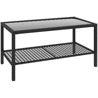 Outsunny Couchtisch Gartentisch 92 x 50 x 45 cm Schwarz