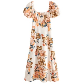 Next Midikleid Midikleid mit Puffärmeln (1-tlg) beige 46 (GB: 18)