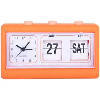 Karlsson Wecker Data Flip - Orange - 19x6.4x11.5cm | Rechteck - skandinavisch - Kunststoff - Wecker für Schlafzimmer