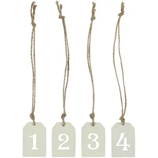 IB Laursen Anhänger Schild Zahlen 1-4 Advent Weihnachten creme butter cream