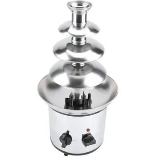 Wakects Schokoladenfondue-Brunnenhersteller, 4 Etagen, Edelstahl, elektrische Schokoladenschmelzmaschine für Einkaufszentrum, Hotel, UK-Stecker 220 V, 37,1 x 22,1 x 42,9 cm
