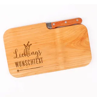 Cera & Toys® Frühstückbrettchen Set mit Messer - Lieblings... - mit Gravur Ihres Wunschtextes
