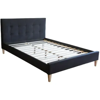 Homestyle4u Polsterbett 160 x 200 cm Schwarz
