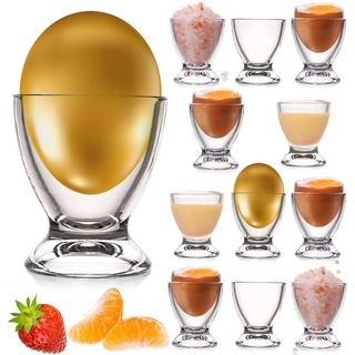 PLATINUX Eierbecher Eierbecher, (12 Stück), Set 12-Teilig Eierständer Eierhalter Frühstück Brunch Egg-Cup 35ml weiß