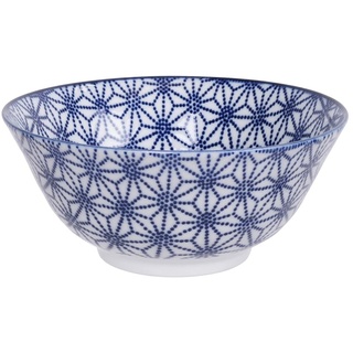 Tokyo Design – Nippon blue - Nudel Ramen Bowl / Müsli-Schalen blau-weiß, Ø 15 cm, ca. 500 ml, asiatisches Porzellan - Japanisches Design mit geometrischen Mustern (Stars)