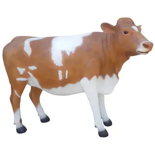 Xlmoebel Skulptur Lebensgroße Dekofigur aus Rind für den Garten, detailreiche Statue (1 St., Skulptur A705B-114x142x51cm), Hergestellt in Europa braun