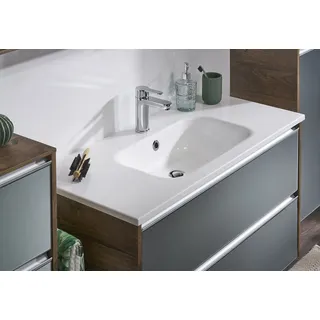 Pelipal Serie 6040 (Solitaire) Mineralmarmor-Waschtisch 101 cm BME013M10101, Badkeramik, weiß