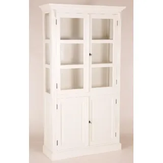 Casa Padrino Shabby Chic Landhaus Stil Schrank Buffetschrank Weiß 110 x H 200 cm