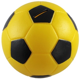 HMF Spardose 4790, Fußball in Lederoptik, 15 cm Durchmesser gelb