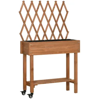 Outsunny Hochbeet mit Rankgitter 79 x 29 x 130 cm Braun